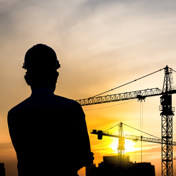 Construction worker looking at horizon 