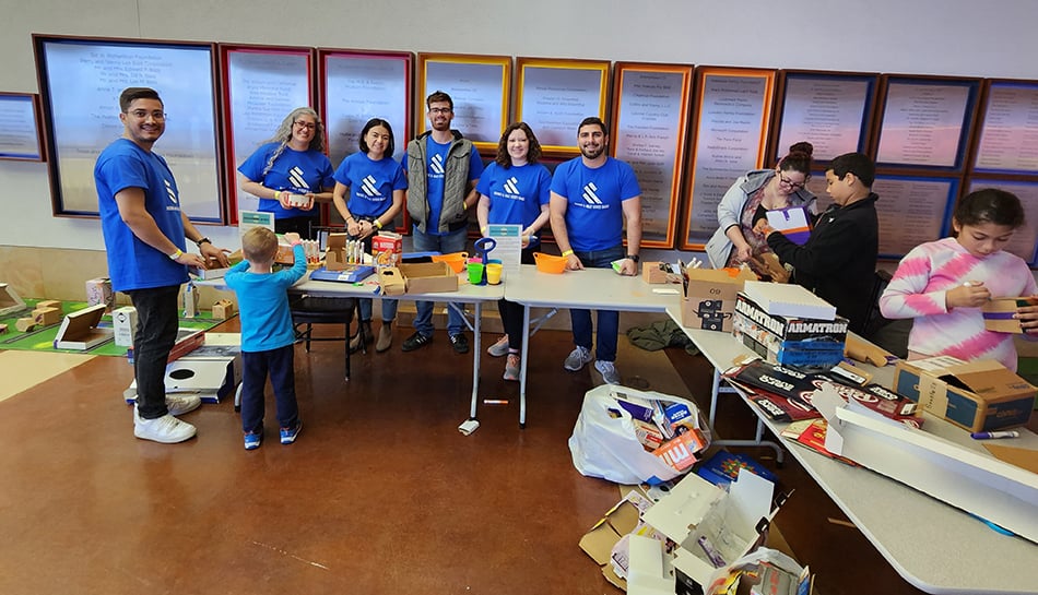 Volunteers posing together