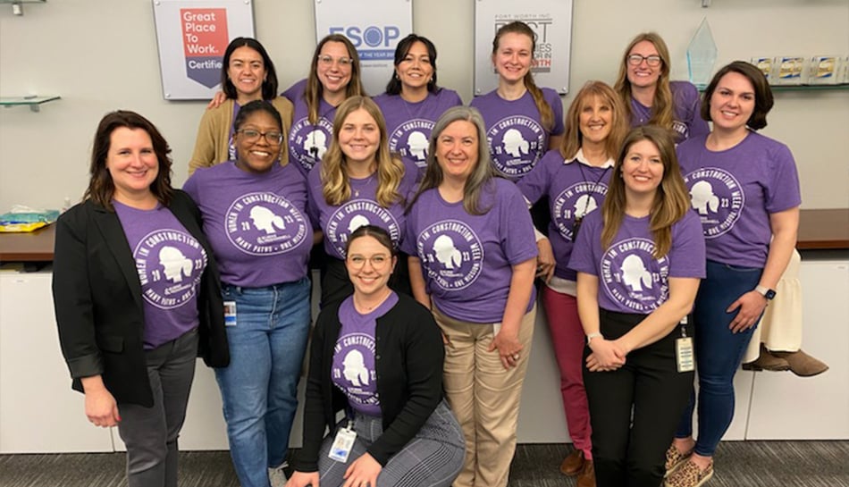 Women posing together for women in construction week
