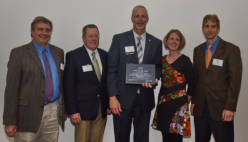 team accepting ACEC honor