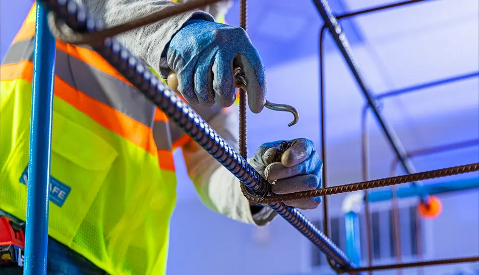 worker training with rebar