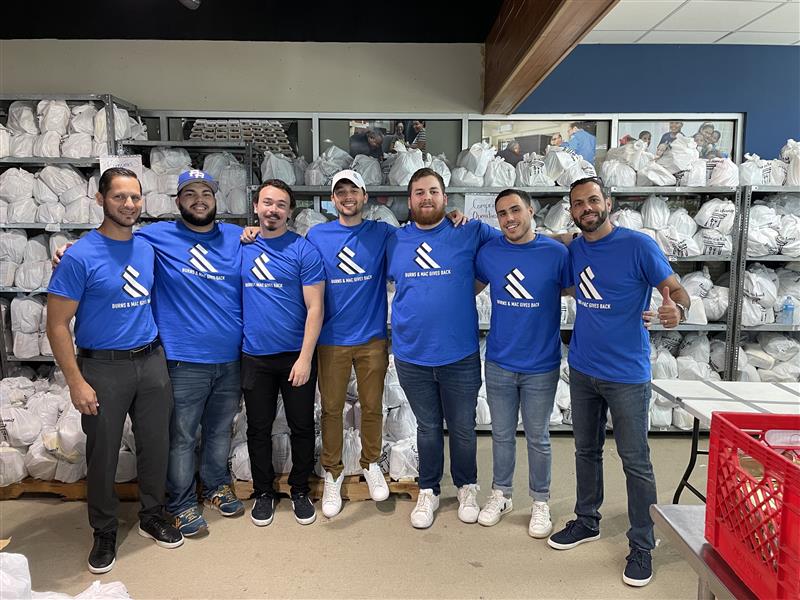 volunteers at food packing event