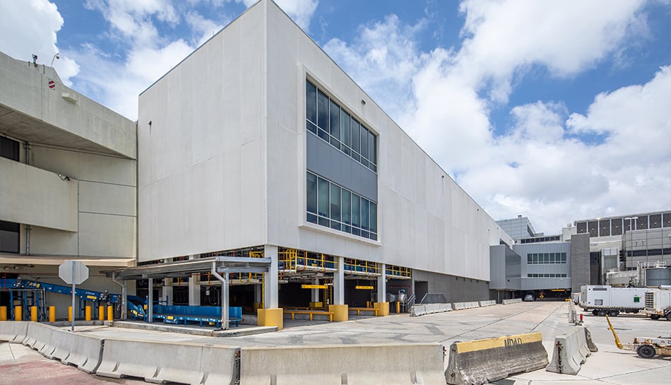 exterior of baggage handling building