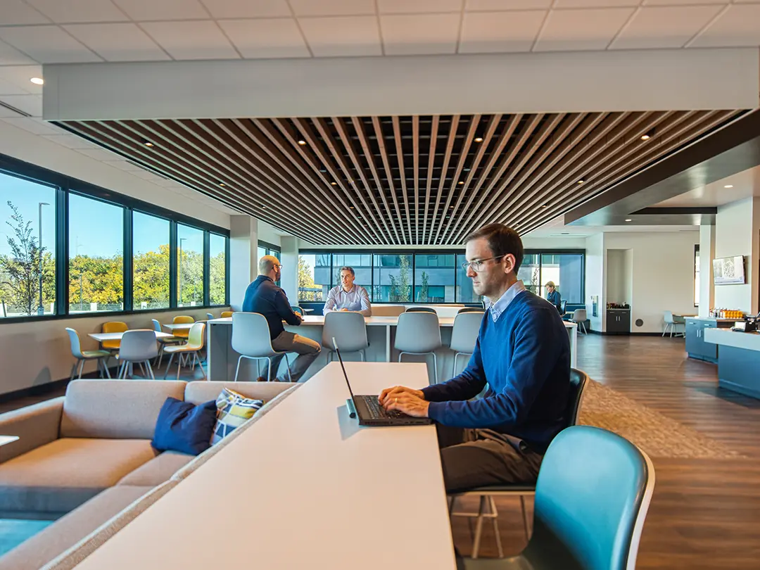 office workers in common space