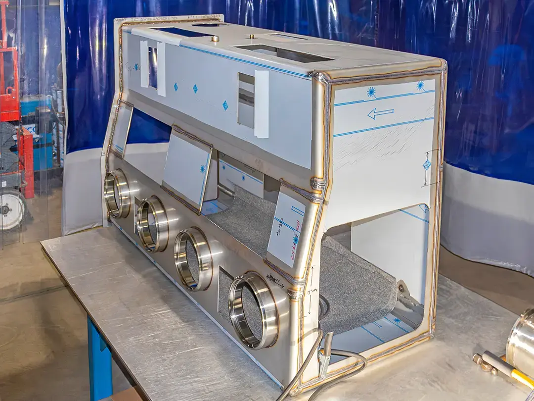 fabricated shell of glovebox