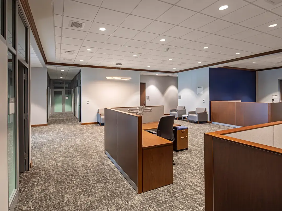 staff workstations and seating area