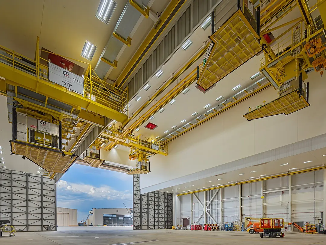 interior hangar view with ceiling infrastructure