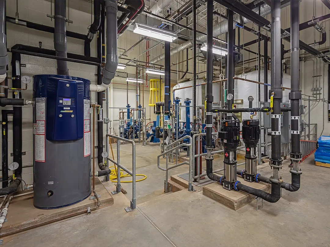 piping, equipment and systems inside building