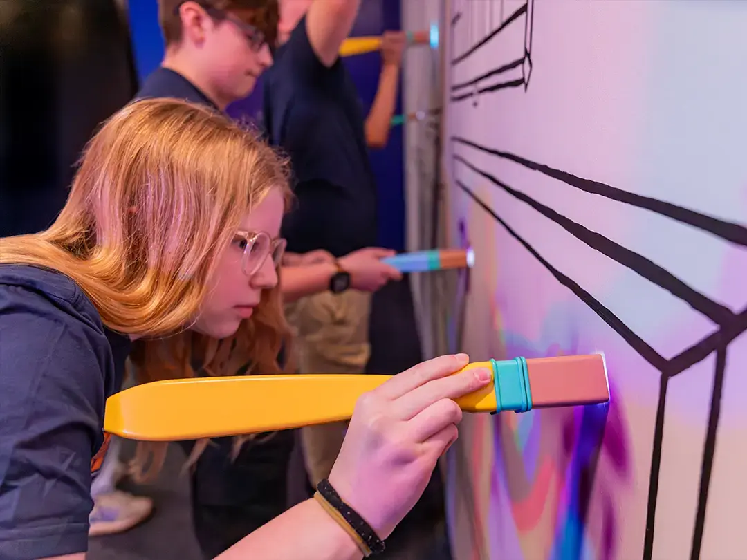 students "paint" with light brushes