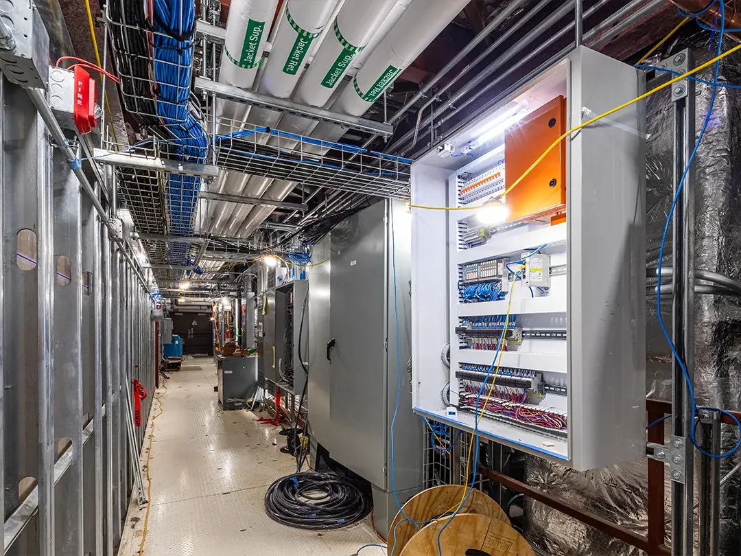 cabling installation in process