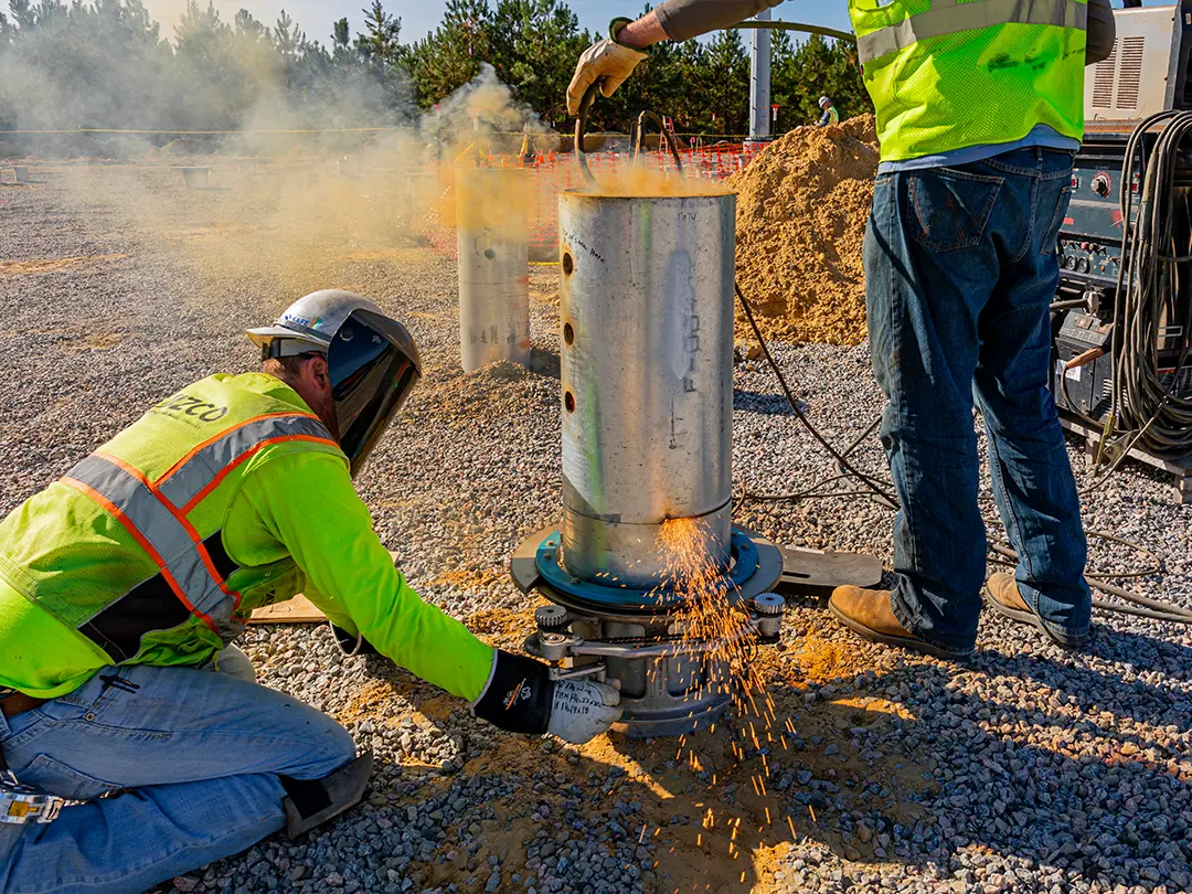 welding on construction site