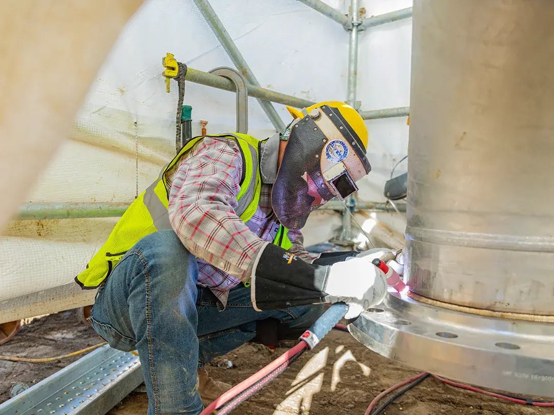 construction worker welding