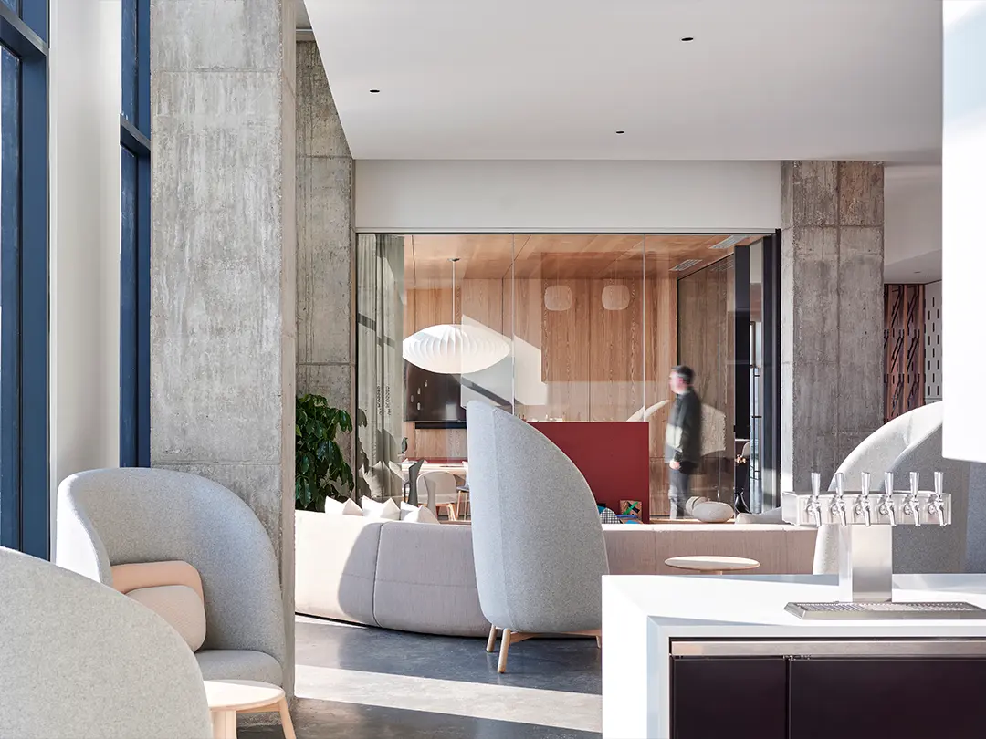 interior view of common space entertaining area