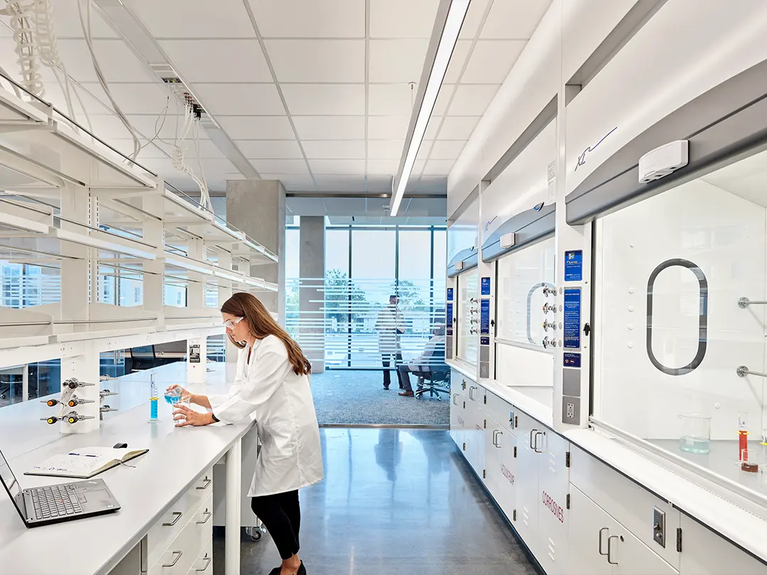 researcher working in lab