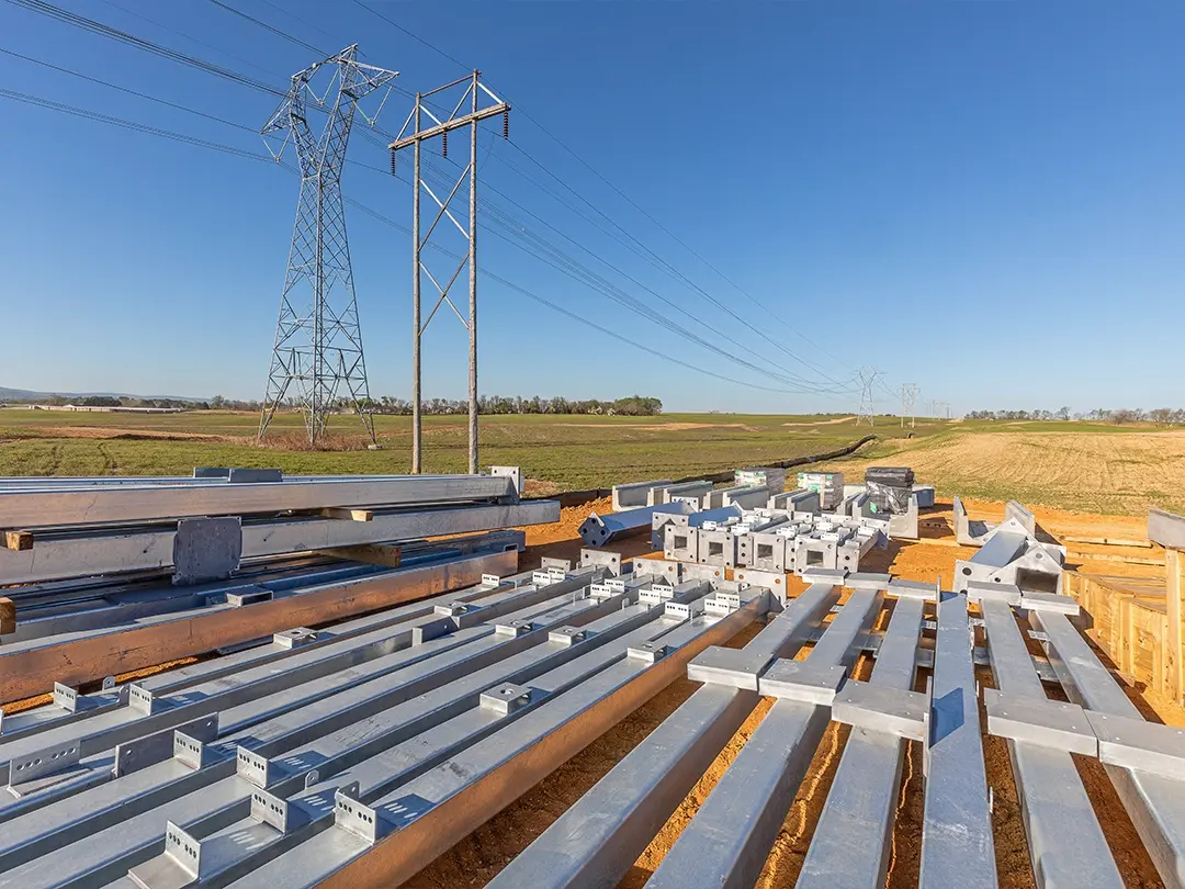 construction components on site