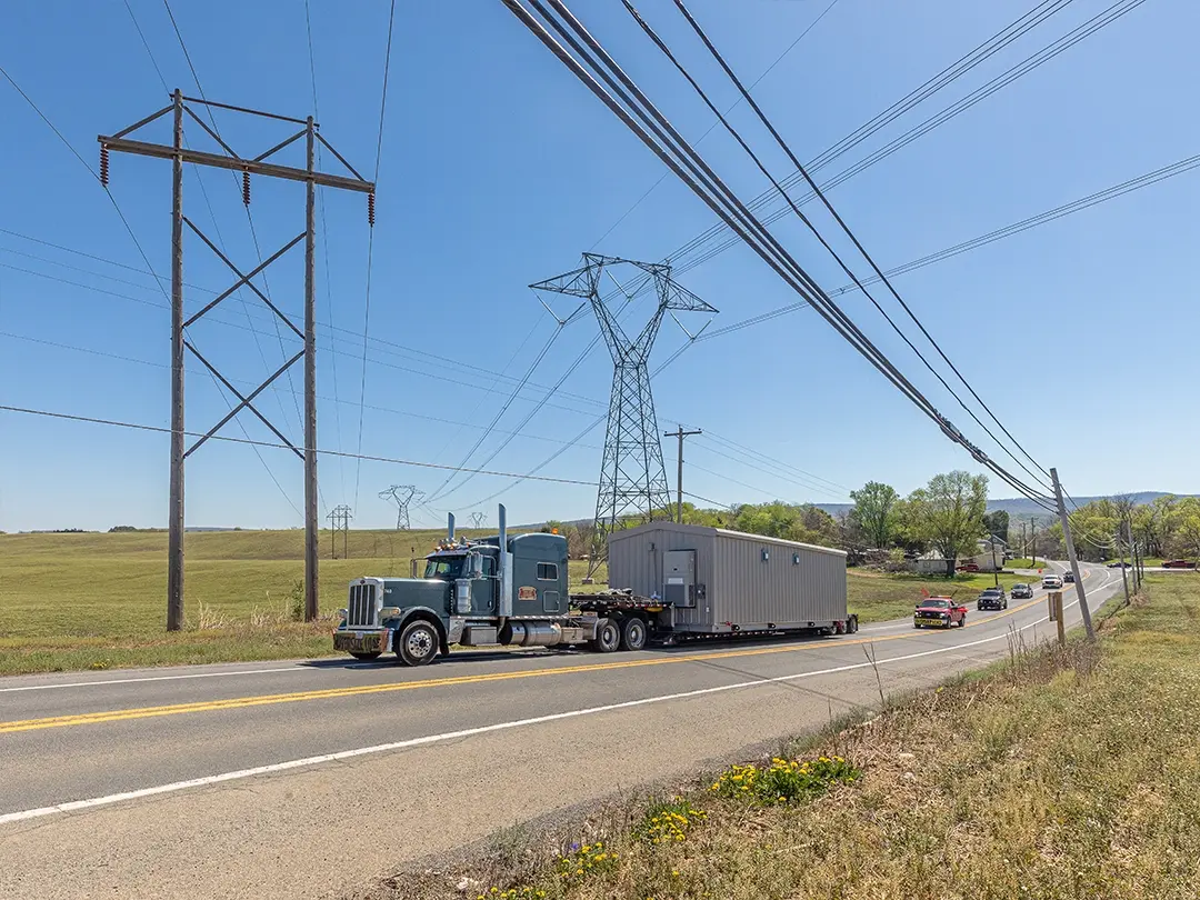 substation building en route to site
