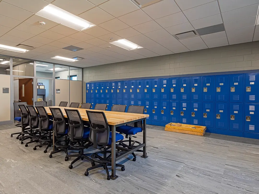 locker stations and conference table