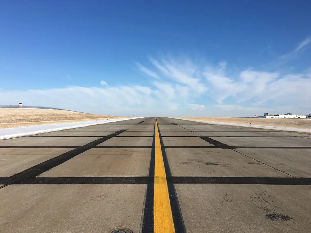 runway with new shoulder pavement