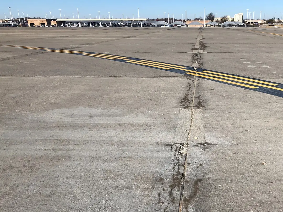 view of taxiway decay before repairs