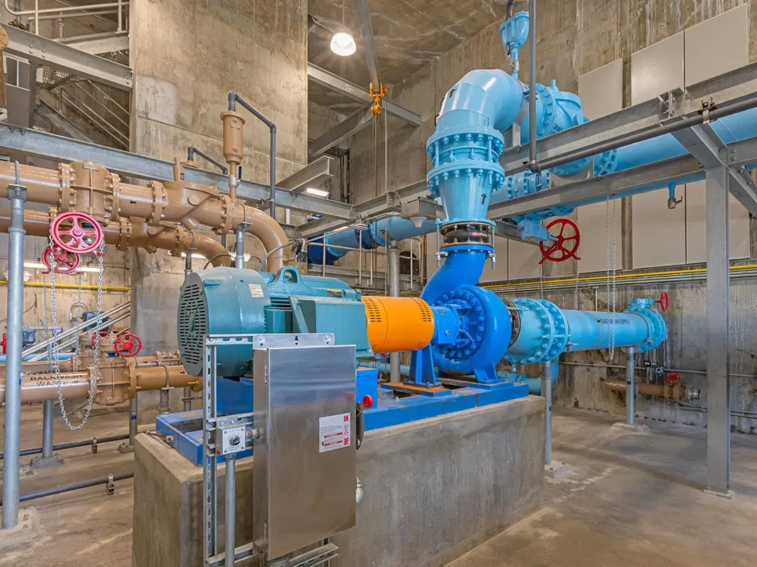 interior pump and piping