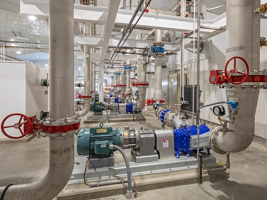 interior piping and pumps