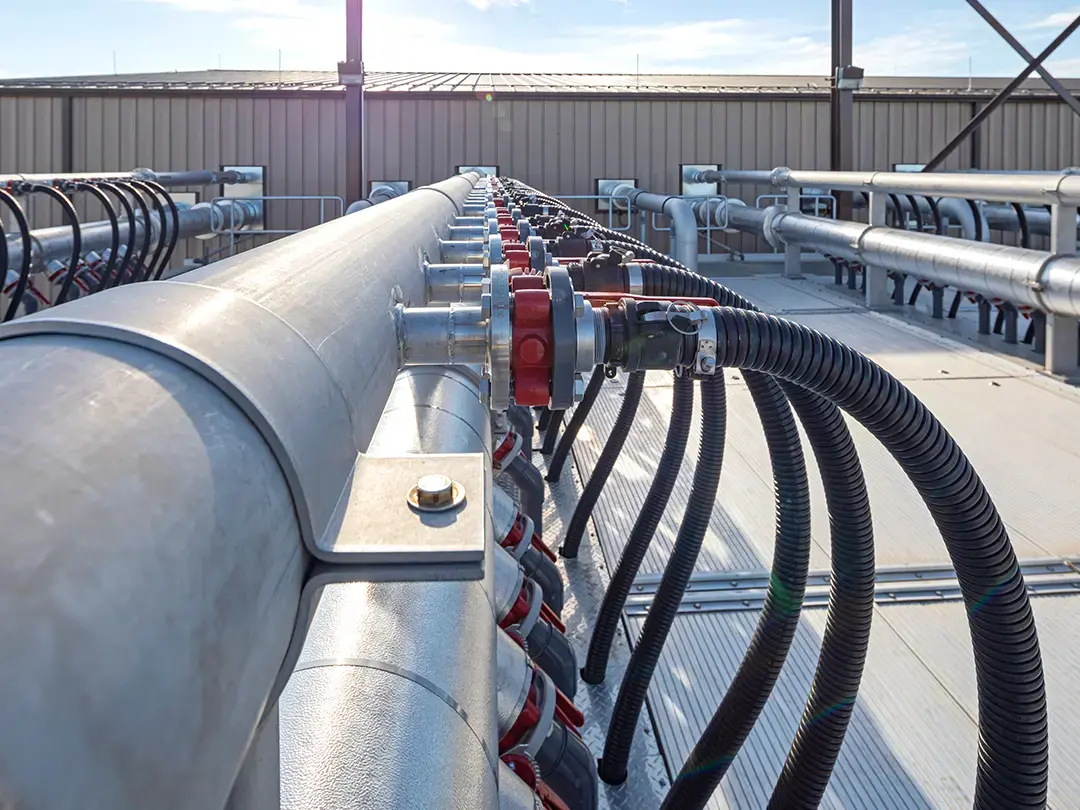 exterior piping and pumps
