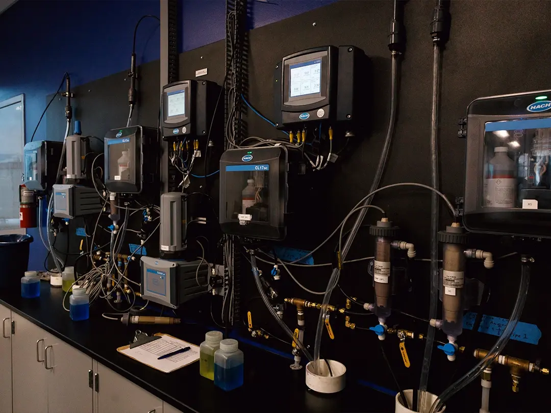 testing area in water treatment plant