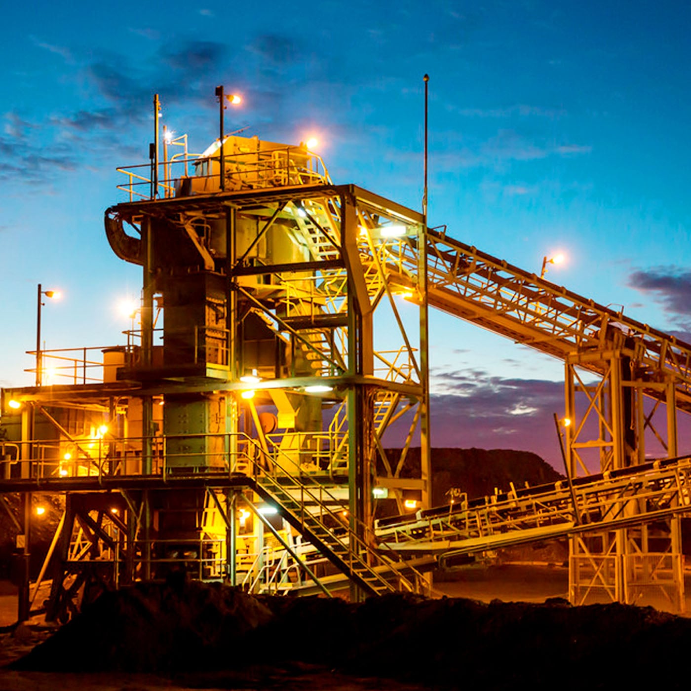 mining facilities at twilight